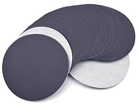 60 Pieza Discos abrasivos para lijar, 125mm Discos Hook and Loop Grano 320/600/800/1200/1500/2000Lijas Carburo de silicio, para La Industria Automotriz de Lijar, Muebles de Madera de Acabado