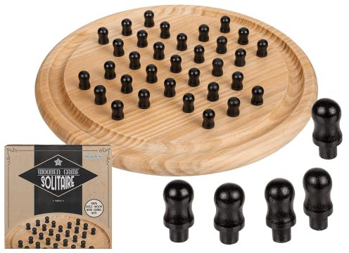Holz Brettspiel Solitaire Circa 28,5cm