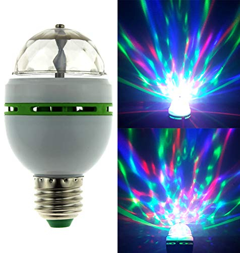 OSALADI RGB LED rotierende Disco Party Glühbirne mit E27 Schraubenbasis Blitzlampe Mehrfach wechselnde Farbe Kristall Bühnenlicht (grüner Gummi)