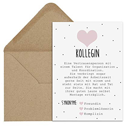 Nastami Postkarte Kollegin Definition inkl. Briefumschlag Geschenk (Kollegin)