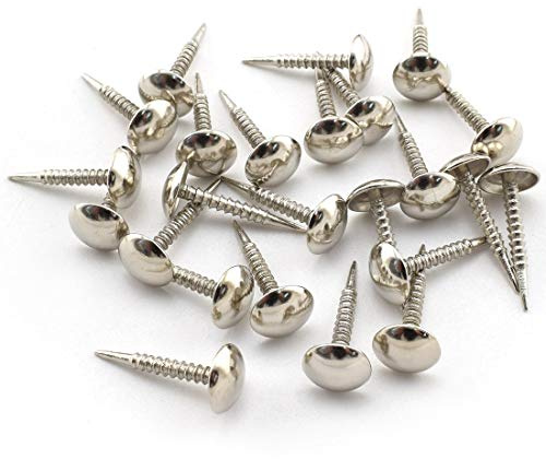 SDTC Tech 100-Pack Mini Round Head Furniture Thumb Pushpins Silver Decorative Upholstery Tacks Threaded Nails