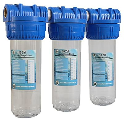 Wasserfilter Gehäuse SET TIO-1 Filtergehäuse 10 Zoll x 1 IG Anschluss Wasser Pumpen Vorfilter System Brunnen Hauswasserwerk Garten Haus Trinkwasser Zisterne Pool Filter