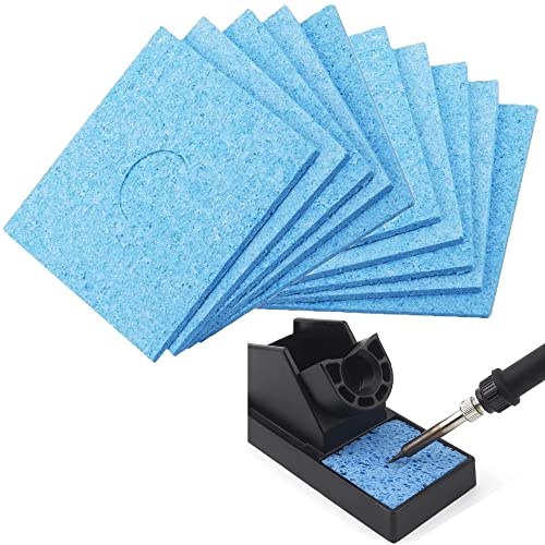 DHER Limpieza Para Soldar Limpieza De La Soldadura EléCtrica Soldadura De Esponja 10 Piezas Esponja Limpieza De Soldador Espesada 5.5 * 5.5cm Cuadrado Resistente A Altas Temperaturas Cabeza Esponja