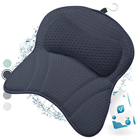 Vesta+ Cuscino vasca da bagno L Azzurro Notte con ventose e ganci, Cuscino da vasca test vincitore come cuscini vasca e cuscino per vasca da bagno, cuscino per la vasca da bagno e cuscino per vasca