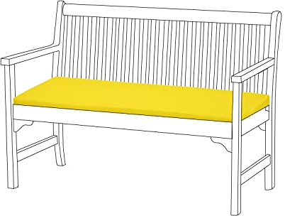 Gardenista Bankauflage 108x45 cm Stuhlkissen mit abnehmbarem Bezug Bankkissen Bankpolster Polsterauflage Auflage für Gartenbank Sitzkissen Outdoor & Indoor, sitzpolster Bank (Gelb)