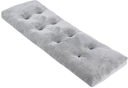 JAMPAYANG Bench Cushion, Non-Slip Tufted Bench Cushions for Swing, Shoe Storage, Window Seat (45x18, Grey)