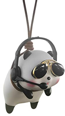 ISAKEN Auto Zubehör zum Aufhängen, Auto Anhänger Süße Swing Tigre Panda Auto Hängen Ornament Rückansicht Spiegel Zubehör für Charms Spiegel Zubehör Lustige Geschenke für Männer Damen