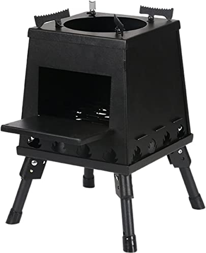Griglia a Gas Campeggio all'aperto Stufa a Legna Pieghevole Stufa a Legna Portatile Picnic Tipo di Carta Stufa per Barbecue Attrezzatura da Campeggio Stufa per Tenda (Colore: Nero) (Nero)