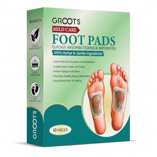 GROOTS Premium New Foot Patches Stress Relief Patch Solution, Toxin Remover cleansing Foot Pads, Pain Relief,Weight Loss Sleep Patch for Detoxification, For Men & Women (1 BOXES = 10 Patches)