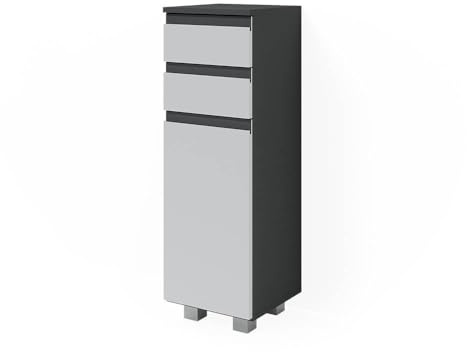Vicco Midischrank J-Shape, Weiß, 30 x 95 cm | zur Aufbewahrung von Badutensilien und Pflegeprodukten