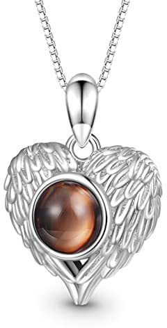 GNOCE Halskette Projektion Herz Personalisierte Foto Halskette für Teenager Mädchen Braut Frauen Schmuck Geschenk (Herz)