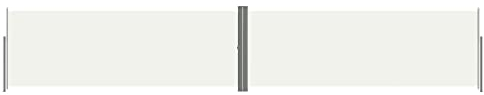 Makastle Balkon Seitenmarkise Ausziehbar Sichtschutz Windschutz Automatisch Einfahrend Seitenwandmarkise Markisenstoff mit Bodenmontage, für Balkon & Terrasse, Creme 180x1000 cm