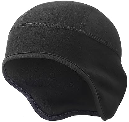 Oscenny Cycling Cap Hat,Running Cap,Under Helmet,Stretch Soft Wind-Proof for Outdoor Sports Motorcycle,ski,Football,Running Skull Cap Beanie,Men Women Autumn Winter (Black)