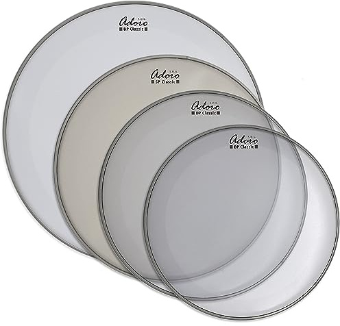 Rock Drum Head Set Adoro DP Classic Clear double ply clear 12-13-16 und 14SP coated Snare Fell