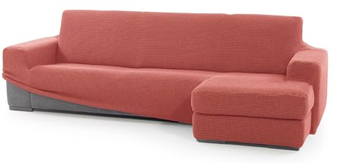 SOFASKINS® super elastischer Chaise Longue überzug, Sofabezug Kurze rechte Armlehne, Sofa überzug atmungsaktiv, bequem und langlebig, Kompatible Abmessungen des Sofas (210-340 cm), Farbe Koralle