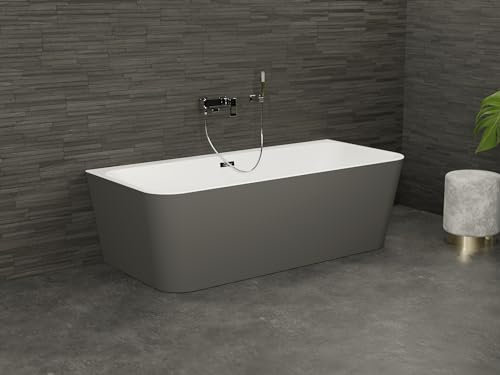 Baignoire Ilot Mint 180 grise 180 x81 x57 cm, by SPALINA