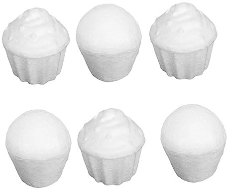 STOBOK 12St Schaumkuchen Cupcake-Attrappe Ball Geschenke Weihnachtssto Kuchen selber Machen Kinderkuchen basteln Kerze Kranz Wachsmalstift Pappbecher 3D Schaumkugel Weiß
