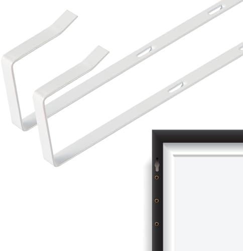 PEUTIER Ganchos para espejo sobre la puerta, soporte ajustable de 5 agujeros, accesorios de soporte de metal para colgar, profundidad de puerta de 1.8 pulgadas, soporta hasta 20 libras (blanco)