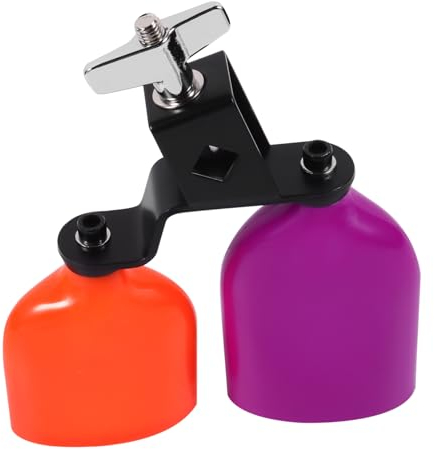 BESTonZON Dual Kuhglocke Und Tiefton Percussion Instrument Für Schlagzeug Tragbar Und Leicht Für Musiker Und Drummer-