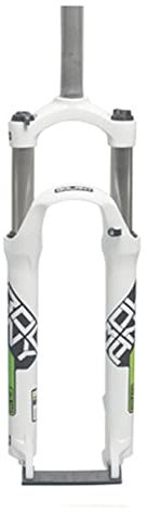 MTB-Fahrradfederung Vorderradgabel 26 27,5 29 Zoll Mountainbike-Gabel Aluminiumlegierung Mechanische Gabel Scheibenbremsen 2640 g (Farbe: Weiß Grün, Größe: 26 Zoll)