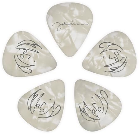 D'Addario Beatles Plektren – John Lennon Signature Plektren – 10er-Pack, Medium, 0,70 mm