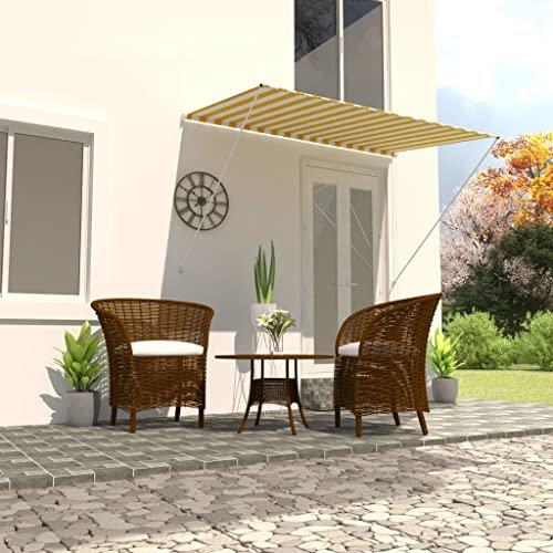 Home & Garden Artikel - Einziehbare Markise 200x150 cm gelb und weiß