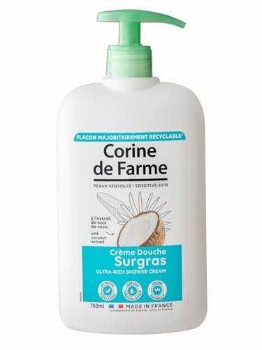 Corine de Farme - Crema de Ducha Sobregrasa con Extracto de Coco - pH Neutro, de Origen Natural - Control Dermatológico -750 ml