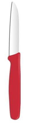 HENDI Couteau éplucheur lame droite, couteau éplucheur, couteau de cuisine pour éplucher fruits et légumes, couteau tournant, 180 x 19 x (H) 9 mm, acier inoxydable, polypropylène, rouge