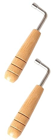 ifundom 2 Stück Lyra Harfenschlüssel aus Edelstahl mit Robustem Holzgriff Einfaches Tuning Werkzeug für Lyra Harfen Praktische Verstellschelle für Präzises Stimmen