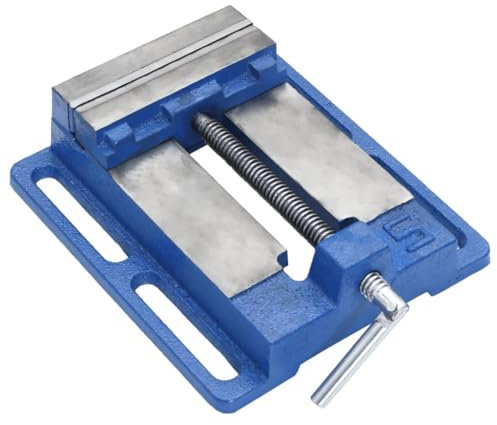 qohoio Drill Press Vise Blue 121 mm Cast Iron-Drill Press Vice| Quick Release Pillar Bench Portable Clamp Vice | Small Mini Workbench Tool
