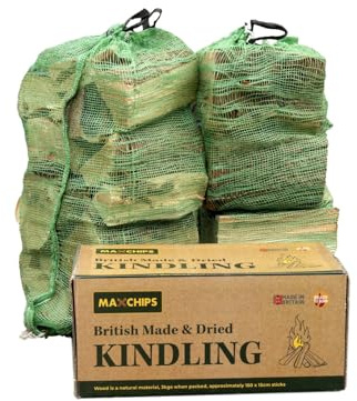 2 Nets of Maxchips Softwood logs and 1 box of Maxchips kindling. Delivery Included.