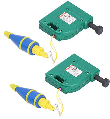 Fil à Plomb, 2 Pièces 5 Mètres Marteau à Fil Magnétique Ligne Verte Goutte en Acier allié Outils de Mesure Verticaux Fil à Plomb avec Calculatrice de Construction à Cordes pour