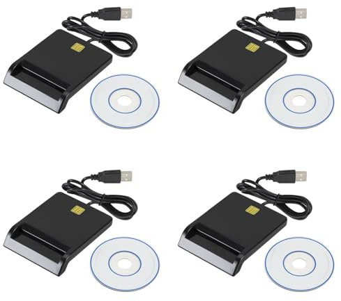 Pyugxab 4X Lector de Tarjeta Inteligente PortáTil Universal para Tarjeta Bancaria ID de Tarjeta de Impuestos DNIE ATM IC Lector de Tarjeta SIM para TeléFonos y Tabletas Android