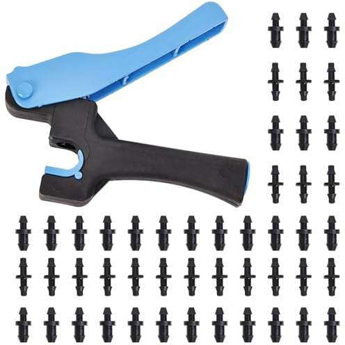 HOINCO Drip Irrigation Tubing Hole Punch,16/20mm PE Pipe Drip Irrigation Pipe Hand Punch,with Irrigation Plugs and Straight Through Hose Connector.