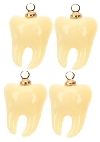 Tofficu 4stücke Teiliges Zahnanhänger Aus Nachhaltigem Resin Für Diy Schmuck Basteln Süße Zahnmotiv Charms Für Ohrringe Halsketten Handyzubehör Und Haarklammern Langlebig Und Formstabil
