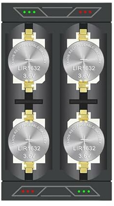 3,6V USB Ladegerät für LIR2016 LIR2025 LIR2032 | Laden von 4 Batterien | Ladegerät für Lithium Knopfzellen mit LED Statusleuchte | Ladegerät für Knopfzellen für LIR2016 LIR2025 LIR2032