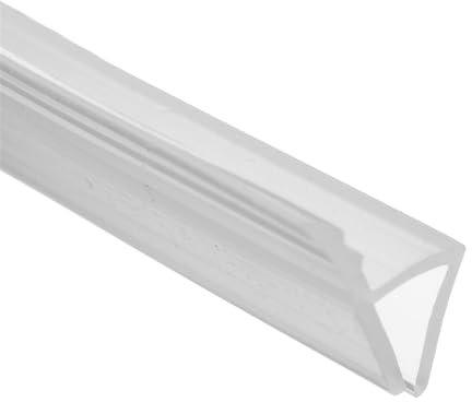 Joint de porte de douche transparent en forme de H - 200 cm de long - Sans cadre - Bande d'étanchéité souple (8 mm)