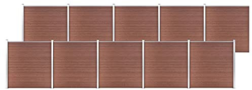 Fasba Gartenzaun WPC Sichtschutzzaun Lamellenzaun Windschutz Sichtschutz Zaun Steckzaun Systemzaun Garten 1737x186cm Braun Aluminiumstange