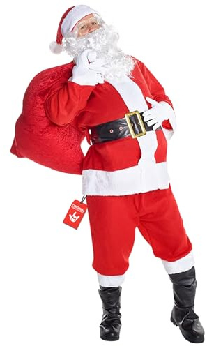 Morph Santa Claus Costume For Men - Professional Santa Suit Outfit For Adults - Saint Nick Costumes Adult Men - Holiday Party Dress Up Costume, XXX-Large