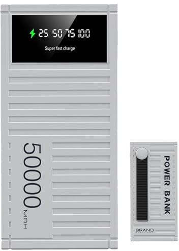 Power Bank 50000mAh Batería Externa, Cargador Portátil, Banco De Energía Portátil Carga Rapida 66w, Multifuncional para Teléfono con Pantalla LED para Senderismo, Camping, Viajes Al Aire Libre