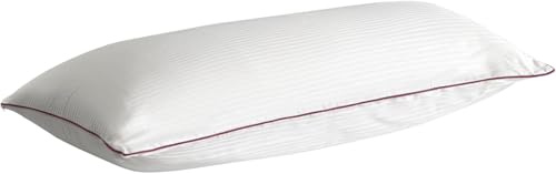 Velfont Almohada Royal con Doble Funda, Firmeza Media-Alta, Funda 100% Algodón 200 Hilos, Ribete Granate (80 cm)