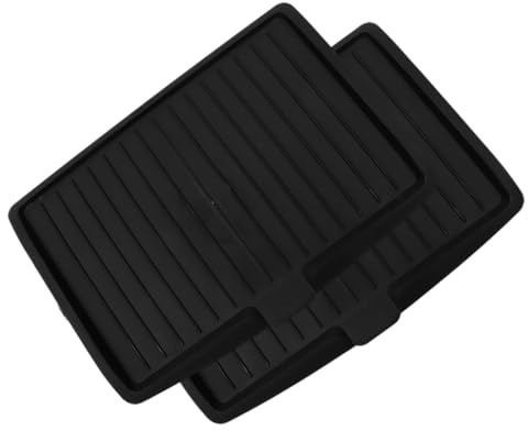 FUNOMOCYA Vassoio di Scolo Cucina Grande 2 Pezzi in Pp Nero per Stoviglie