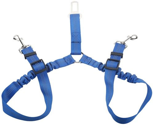 Ceinture de sécurité double pour chien, réglable 2 en 1 avec tampon élastique anti-choc, appuie-tête de voiture anti-nœuds, clip de ceinture de sécurité réfléchissant robuste pour animaux domestiques