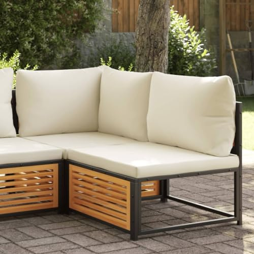 XINCXIN Gartensessel ohne Armlehnen, Garden Furniture terassenmöbel außen korbsessel Outdoor gartensessel Geeignet für Yard Garden patios Balconies mit Kissen Massivholz Akazie