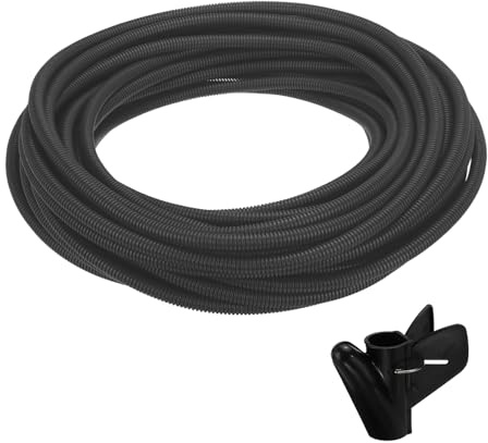 sourcing map Split Wire Loom Tubing 1/2(12mm) ID 100FT(30m) with Installation Tool, Heat & Cold Resistant -40F to 257F Plastic Flexible Conduit Cord Protector for Electrical Wires Cable, Black