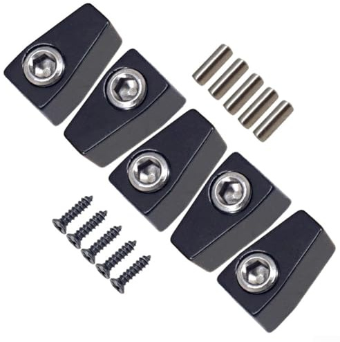 E-Bass Steg Saitenhalter für 5-Saiter Headless Gitarre, Metall Feste Tremolo Brücke mit Sattel, Schwarz (99 x 69,2 mm), inkl. Schraube (B)
