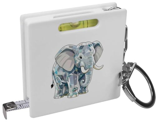 Azeeda 'Crystal Elephant' Keyring Tape Measure/Spirit Level Tool (KM00050921)