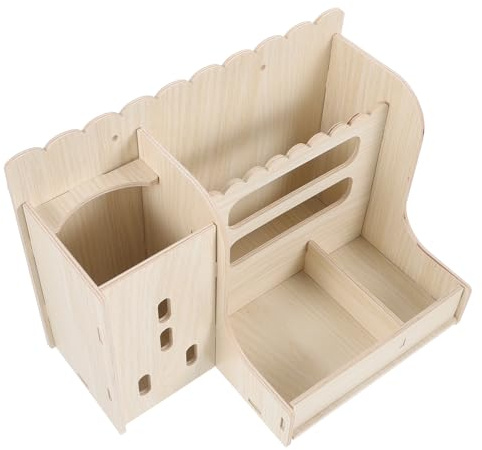 BESTYASH Holz Futtertrog für Meerschweinchen und Kaninchen mit Glatter Oberfläche und Praktischer Bodenhalterung Einfacher Aufbau für Füttern von Kleintieren im Haustierbereich