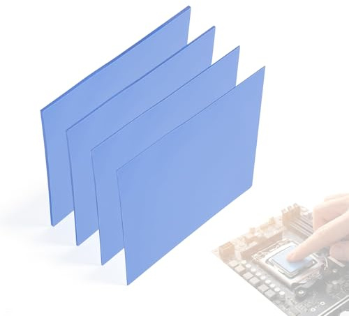 Thermal Pads, Almohadillas térmicas de Silicona, Paquete de 4 (100 x 100 x 0,5 mm, 1 mm, 1,5 mm, 2 mm), 6,0 W/MK, Resistentes a Altas temperaturas, para PC, portátil y disipador de Calor