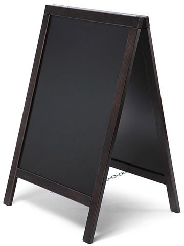 net-xpress Kundenstopper Holz mit Kreidetafel | beidseitig, schwarz/Schwarzbraun, 55x85 cm | Kundenstopper Werbeaufsteller Werbeständer Tafel Kreide Restaurant Bistro Cafe Gastronomie
